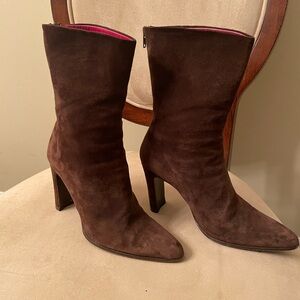 Elegant Brown Suede Women's Boots